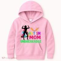 Autism Super Mom Unbreakable Kids Hoodie thumb 0