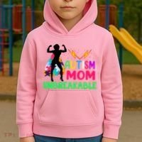 Autism Super Mom Unbreakable Kids Hoodie thumb 2