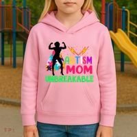 Autism Super Mom Unbreakable Kids Hoodie thumb 3