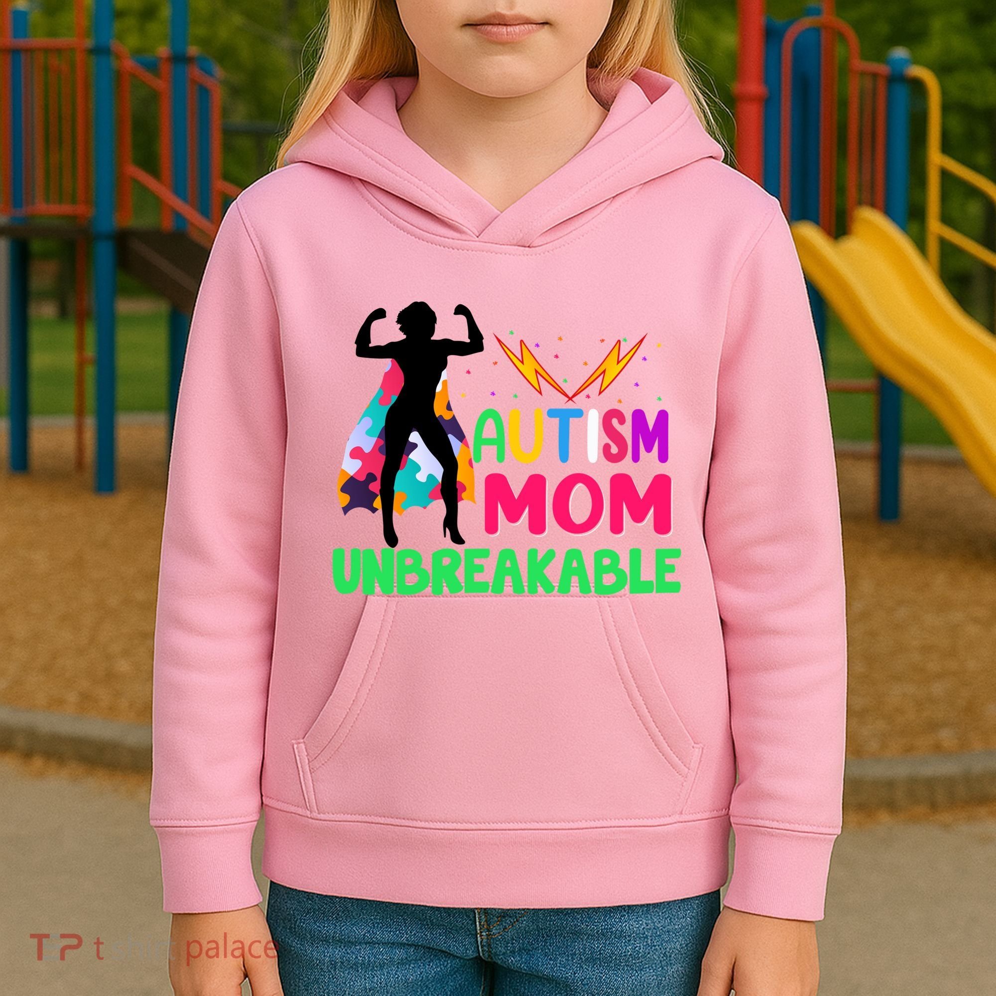 Autism Super Mom Unbreakable Kids Hoodie