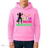 Autism Super Mom Unbreakable Kids Hoodie thumb 4