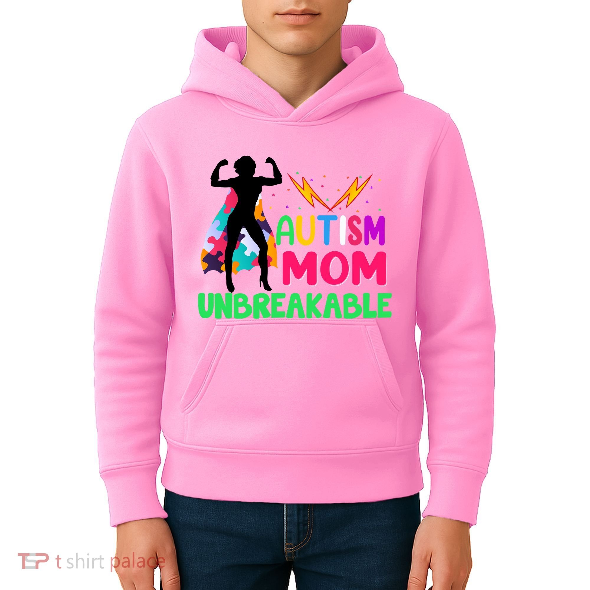 Autism Super Mom Unbreakable Kids Hoodie