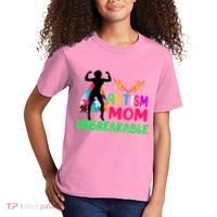 Autism Super Mom Unbreakable Kids T-Shirt thumb 2