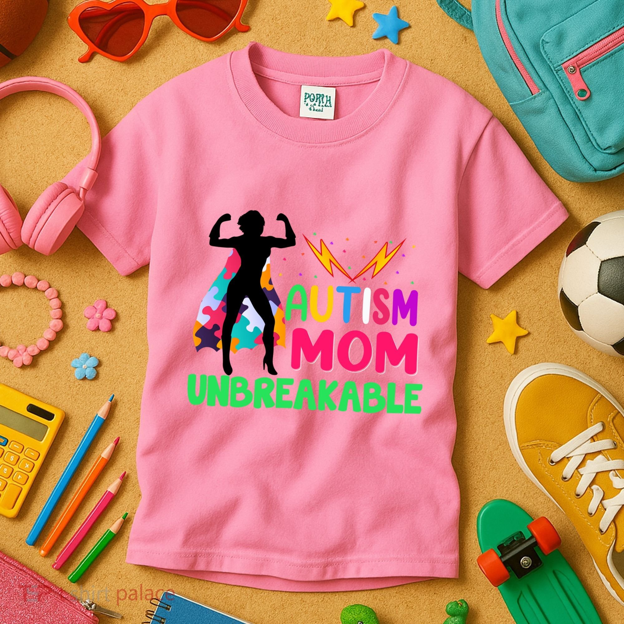 Autism Super Mom Unbreakable Kids T-Shirt