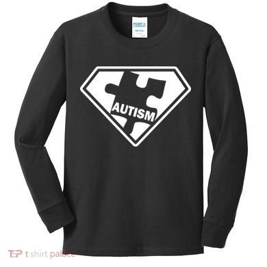 Autism Super Power Logo Kids Long Sleeve Shirt