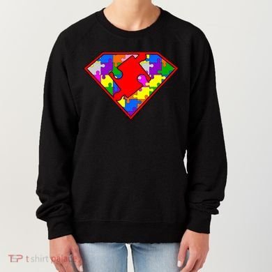 Autism Superhero Puzzle Crest Women's Sweatshirt