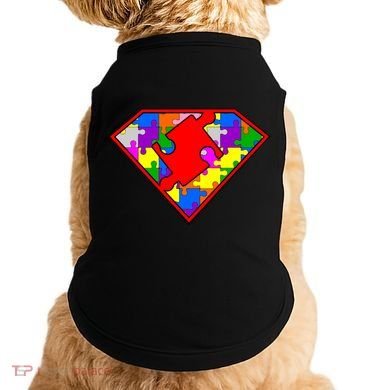 Autism Superhero Puzzle Crest Doggie Tank
