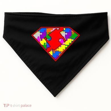 Autism Superhero Puzzle Crest USA-Made Doggie Bandana