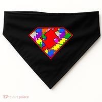 Autism Superhero Puzzle Crest USA-Made Doggie Bandana thumb 0