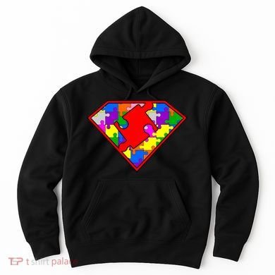 Autism Superhero Puzzle Crest Hoodie