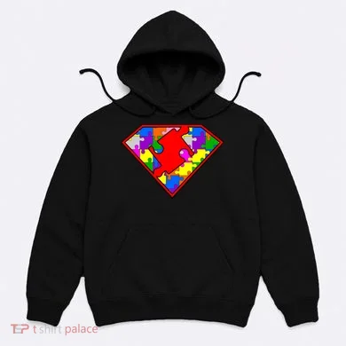 Autism Superhero Puzzle Crest Hoodie