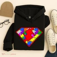 Autism Superhero Puzzle Crest Hoodie thumb 4