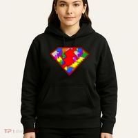 Autism Superhero Puzzle Crest Hoodie thumb 5
