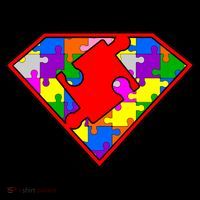 Autism Superhero Puzzle Crest Long Sleeve Shirt thumb 2
