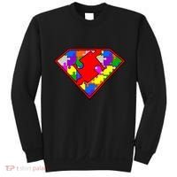 Autism Superhero Puzzle Crest Sweatshirt thumb 0