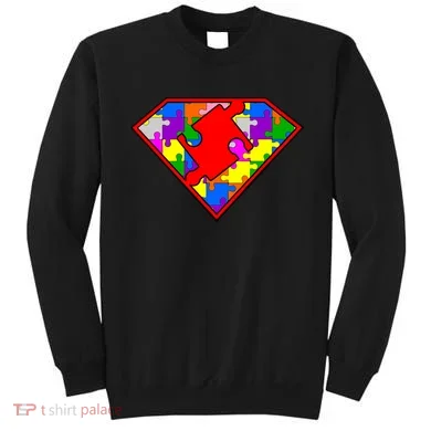 Autism Superhero Puzzle Crest Sweatshirt