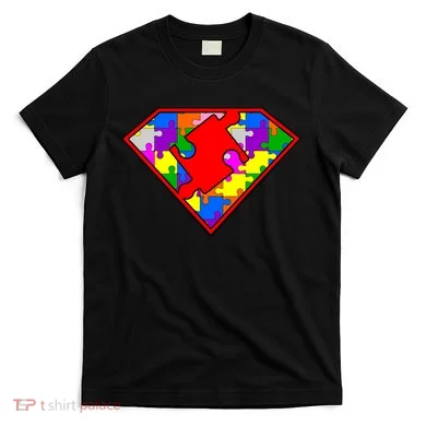 Autism Superhero Puzzle Crest T-Shirt