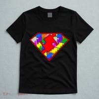 Autism Superhero Puzzle Crest T-Shirt thumb 5