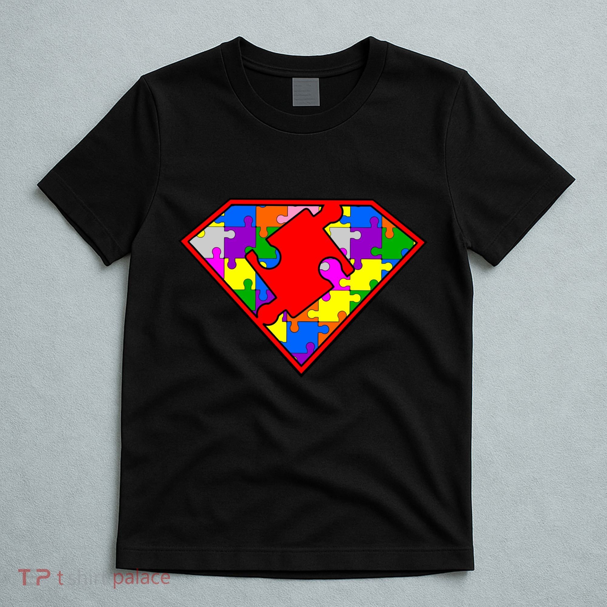Autism Superhero Puzzle Crest T-Shirt