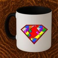 Autism Superhero Puzzle Crest Coffee Mug thumb 2