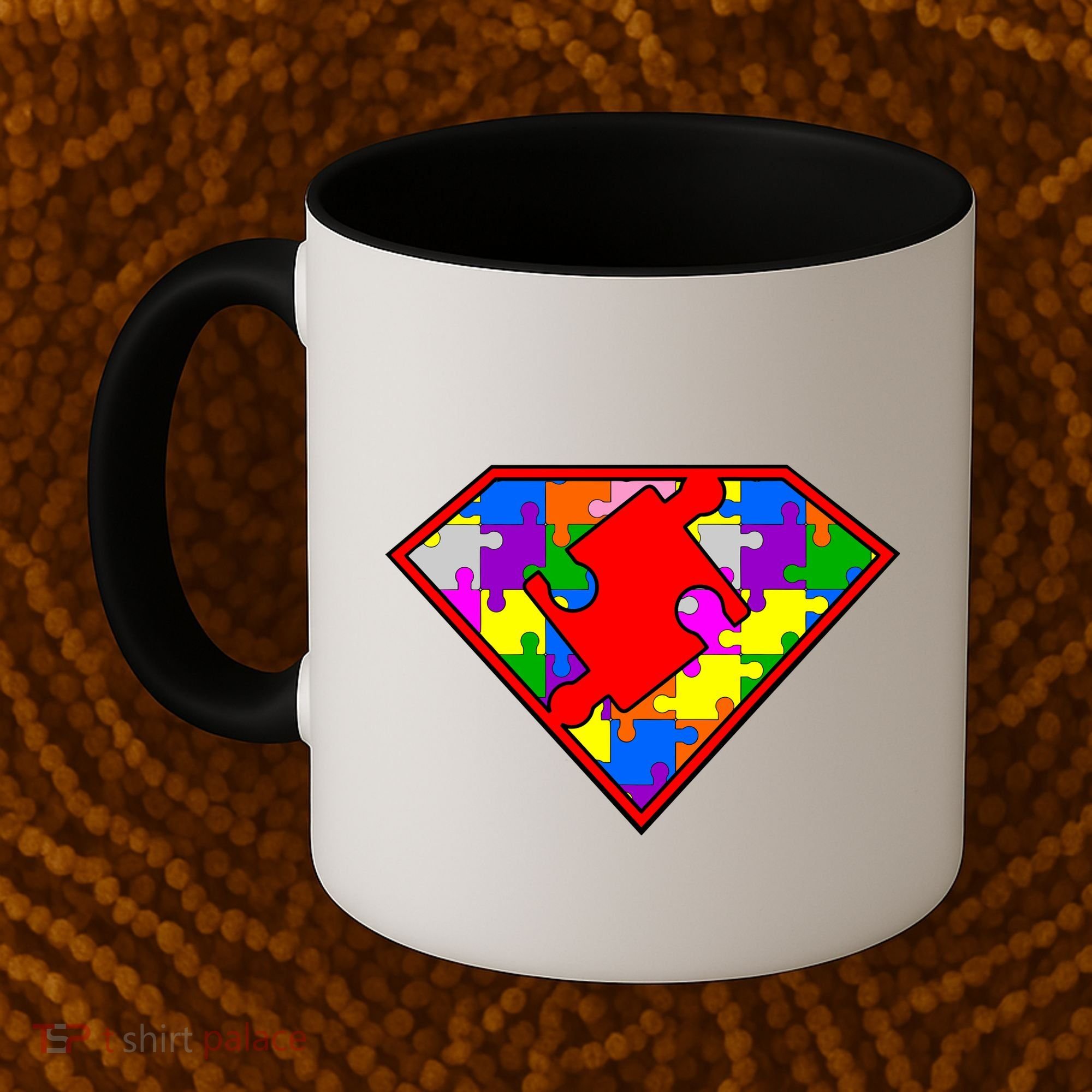 Autism Superhero Puzzle Crest Coffee Mug