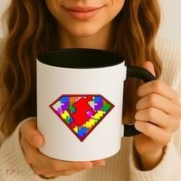 Autism Superhero Puzzle Crest Coffee Mug thumb 3