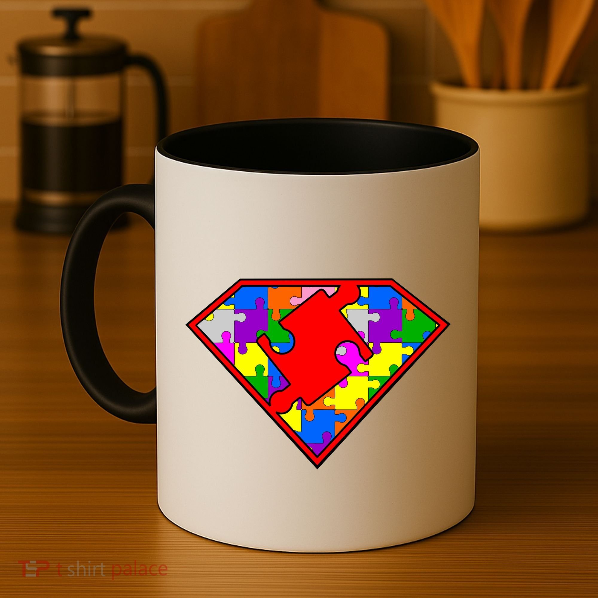 Autism Superhero Puzzle Crest Coffee Mug