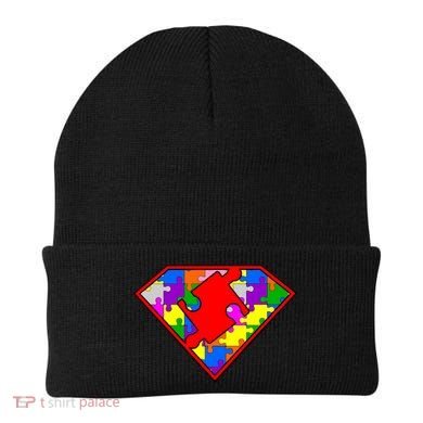 Autism Superhero Puzzle Crest Beanie
