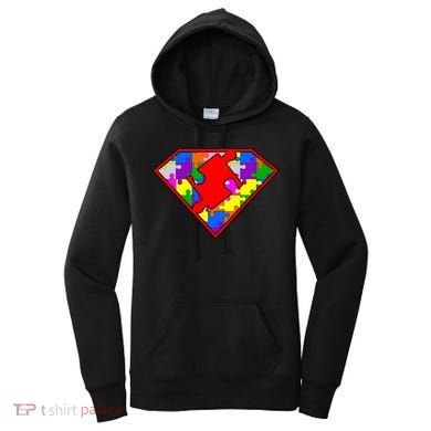 Autism Superhero Puzzle Crest Women's Hoodie