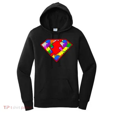 Autism Superhero Puzzle Crest Women's Hoodie