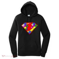 Autism Superhero Puzzle Crest Women's Hoodie thumb 0