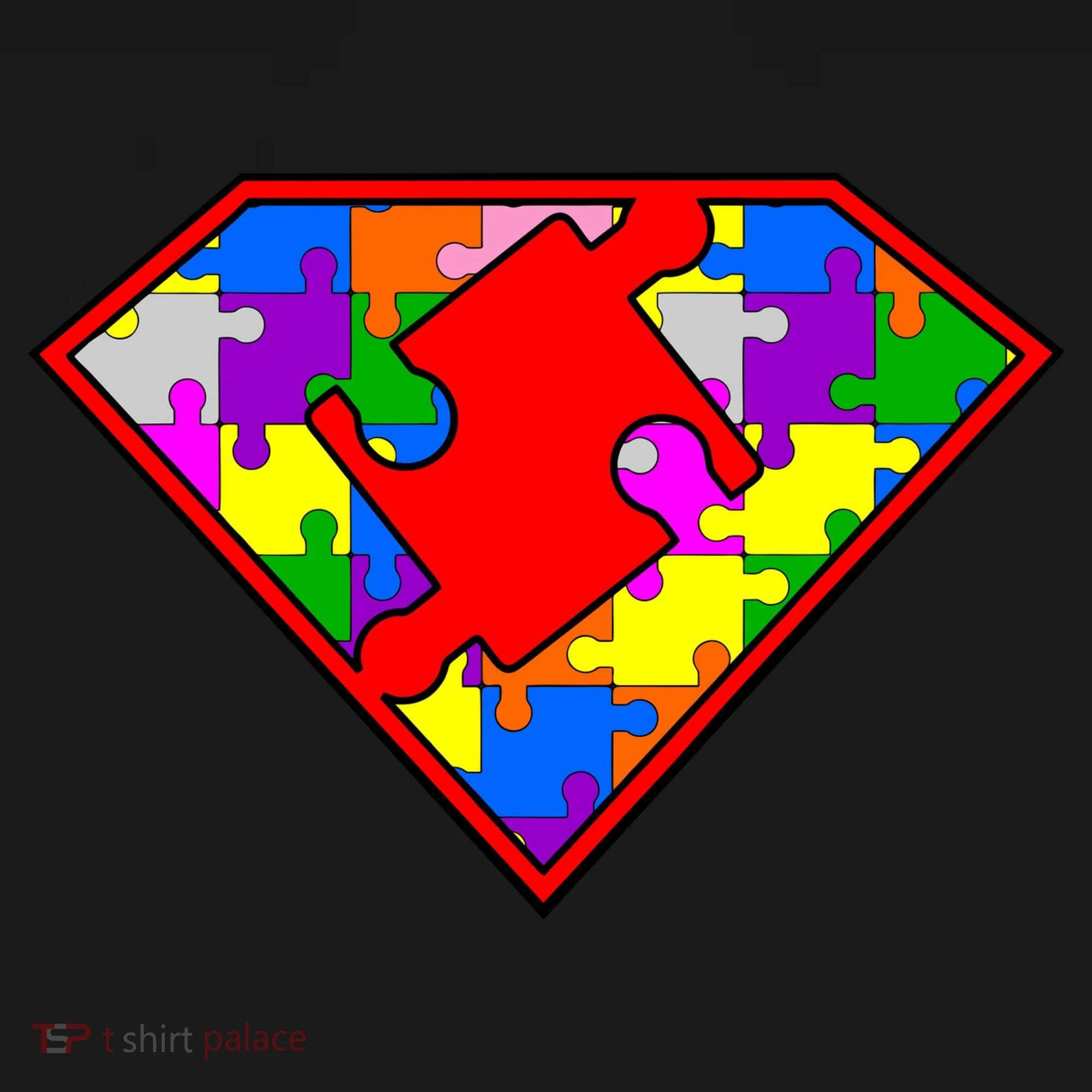 Autism Superhero Puzzle Crest Women's Hoodie