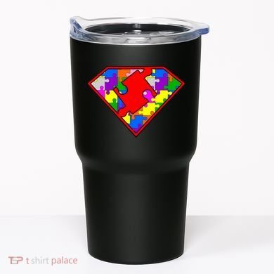 Autism Superhero Puzzle Crest Tumbler