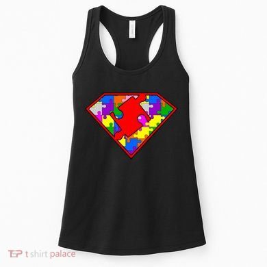 Autism Superhero Puzzle Crest Women's Tank Top