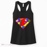 Autism Superhero Puzzle Crest Women's Tank Top thumb 0