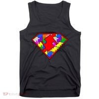 Autism Superhero Puzzle Crest Tank Top thumb 0