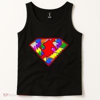 Autism Superhero Puzzle Crest Tank Top thumb 2