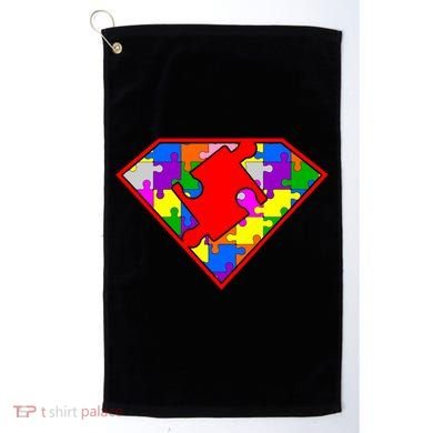 Autism Superhero Puzzle Crest Golf Towel