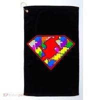 Autism Superhero Puzzle Crest Golf Towel thumb 0