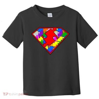 Autism Superhero Puzzle Crest Toddler T-Shirt