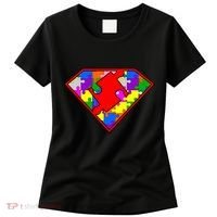 Autism Superhero Puzzle Crest Women's T-Shirt thumb 0