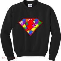 Autism Superhero Puzzle Crest Kids Sweatshirt thumb 0
