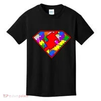 Autism Superhero Puzzle Crest Kids T-Shirt thumb 0