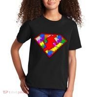 Autism Superhero Puzzle Crest Kids T-Shirt thumb 2