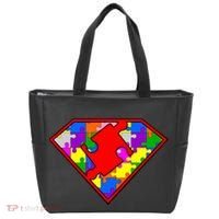 Autism Superhero Puzzle Crest Tote Bag thumb 0