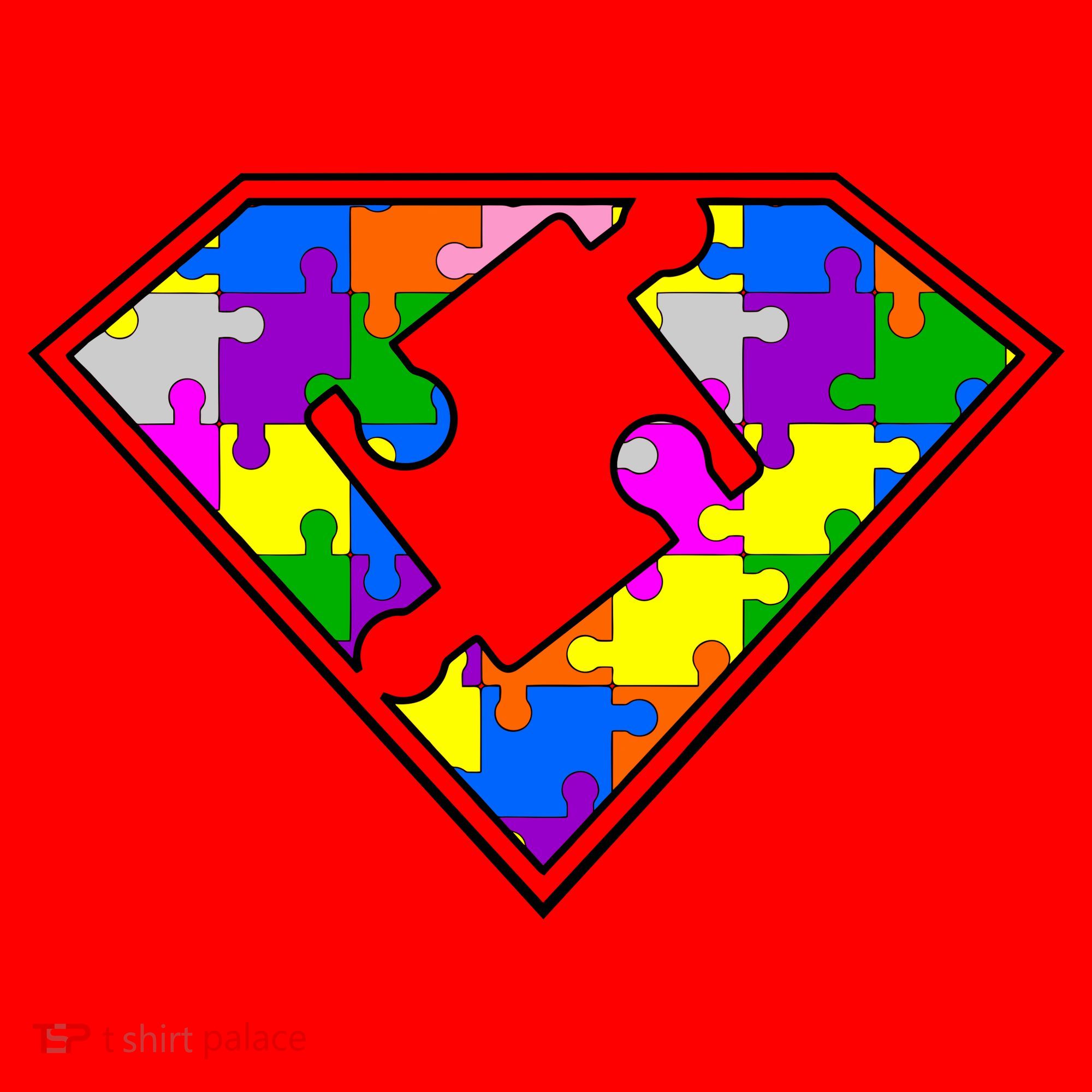 Autism Superhero Puzzle Crest Santa Hat