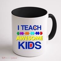 Autism Teacher I Teach Awesome Kids Coffee Mug thumb 1