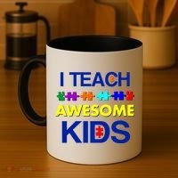 Autism Teacher I Teach Awesome Kids Coffee Mug thumb 4