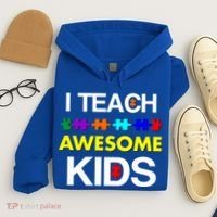 Autism Teacher I Teach Awesome Kids Hoodie thumb 4