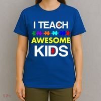 Autism Teacher I Teach Awesome Kids T-Shirt thumb 4